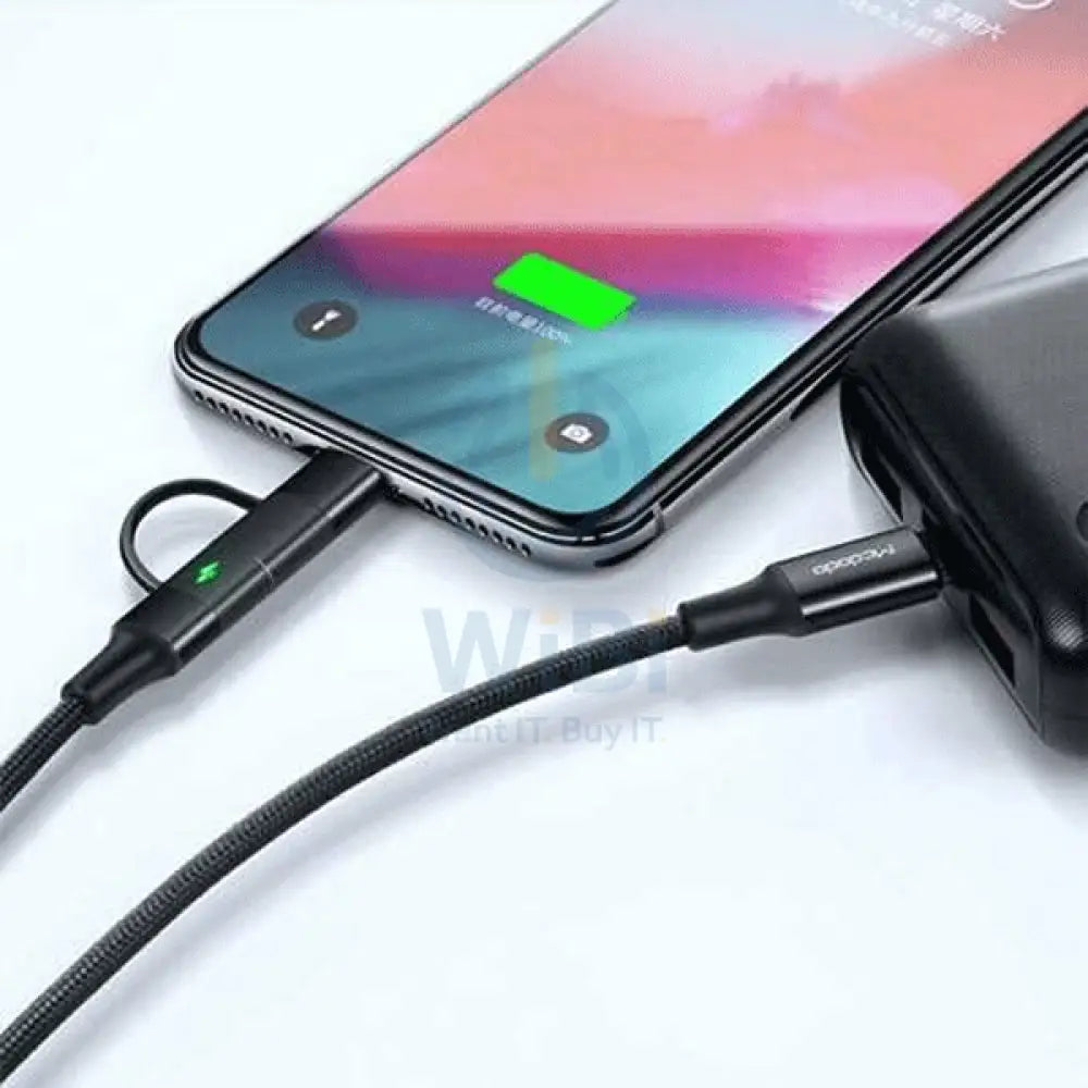 MCDODO CA-7120 Fast Charge Data Cable - 2 IN 1 PD Lightning / Type-C / 1.2 Meter / 60W / Black Accessories > Cables &