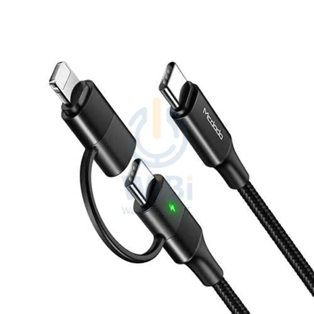 MCDODO CA-7120 Fast Charge Data Cable - 2 IN 1 PD Lightning / Type-C / 1.2 Meter / 60W / Black Accessories > Cables &