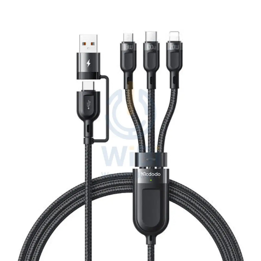 Mcdodo Ca-8800 Multifunction Data Cable - 2 In 3 PD USB-C / USB-A / Lightning / 1.2 Meters / Black Accessories > Cables