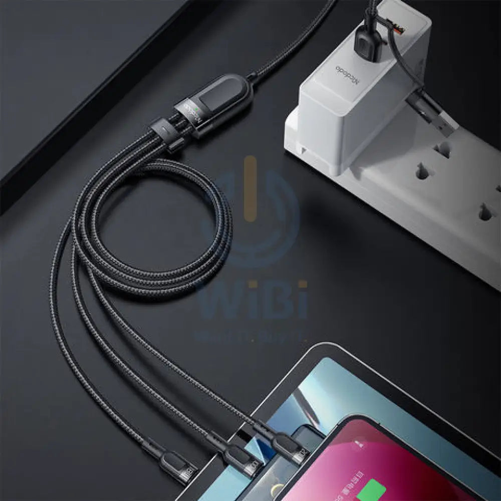 Mcdodo Ca-8800 Multifunction Data Cable - 2 In 3 PD USB-C / USB-A / Lightning / 1.2 Meters / Black Accessories > Cables
