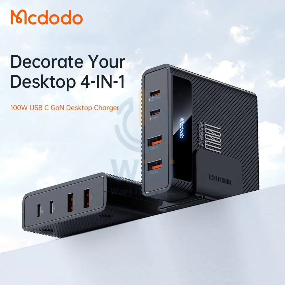 Mcdodo CH-1801 PowiGaN 100W PD Quick Charging Station 2 PD + 2 USB Fast Charging Accessories > Power Adapters > Offer