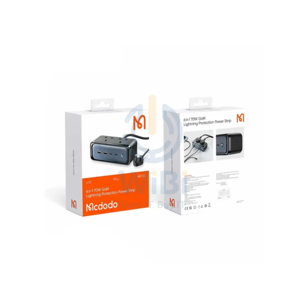 Mcdodo CH-459 6in1 GaN Lightning Protection Power Strip - 70W / Black Accessories > Mobiles & Tablets > Tablets