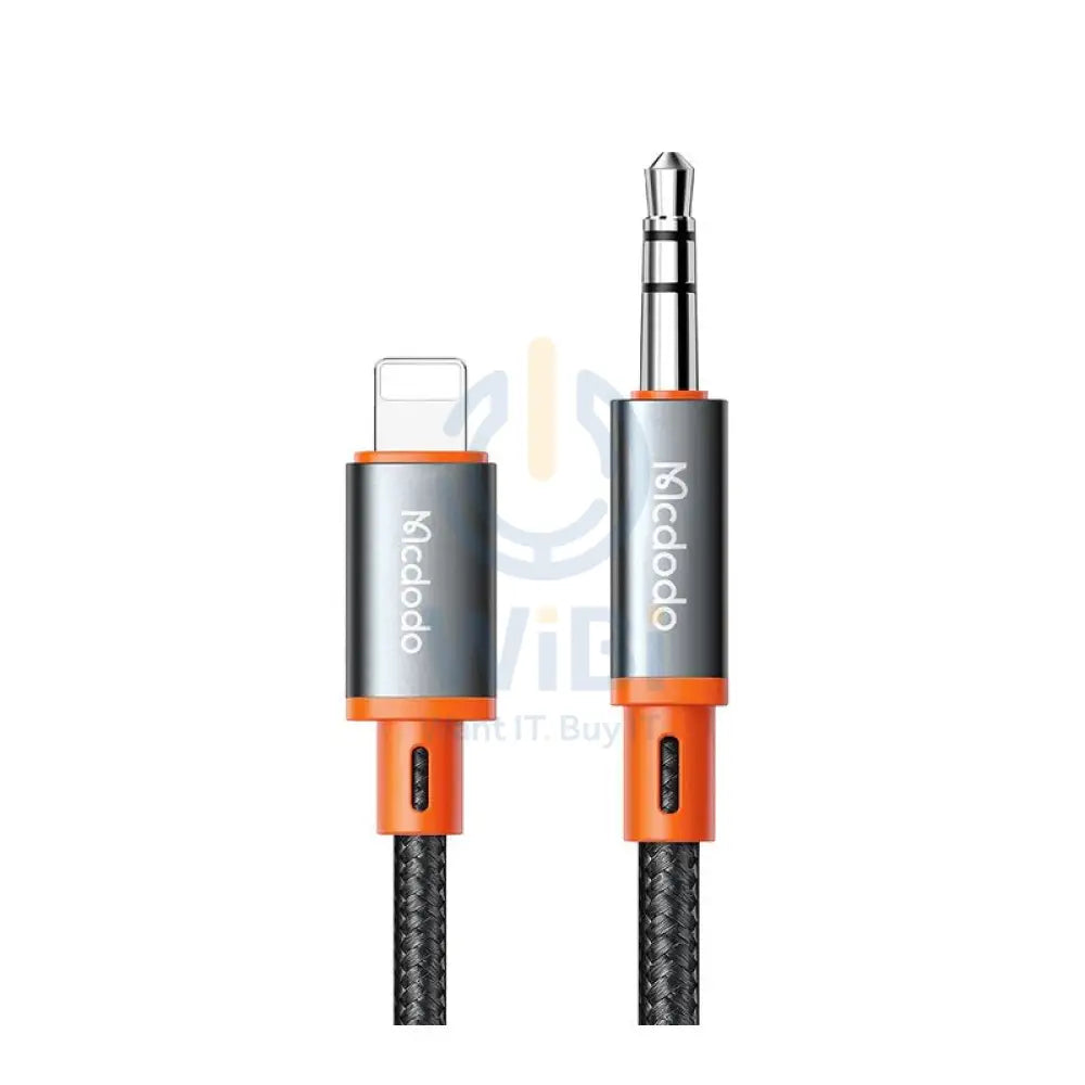 Mcdodo Castle Series AUX Jack Coil Cable - 1.8 Meters / Lightning to 3.5mm / Black