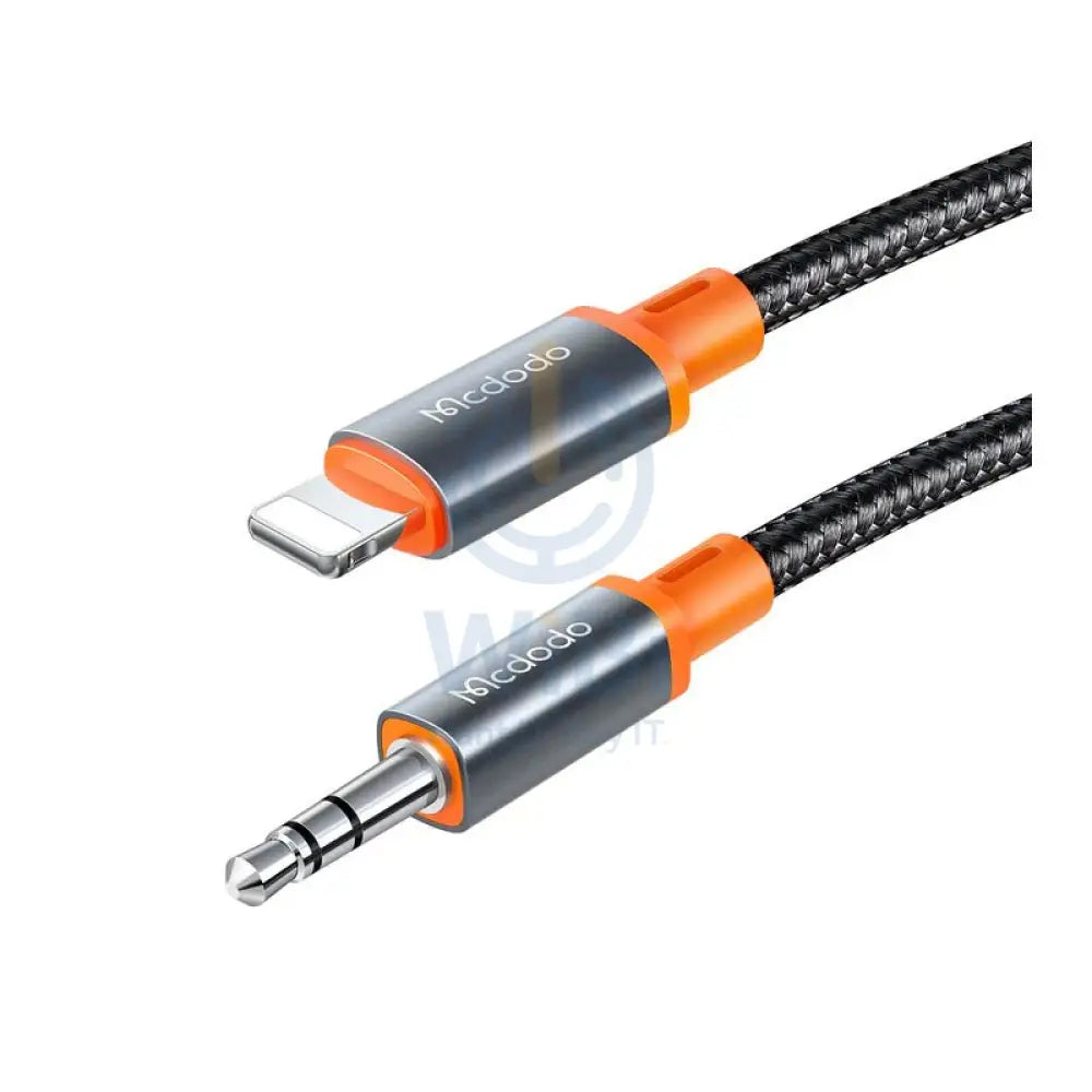 Mcdodo Castle Series AUX Jack Coil Cable - 1.8 Meters / Lightning to 3.5mm / Black