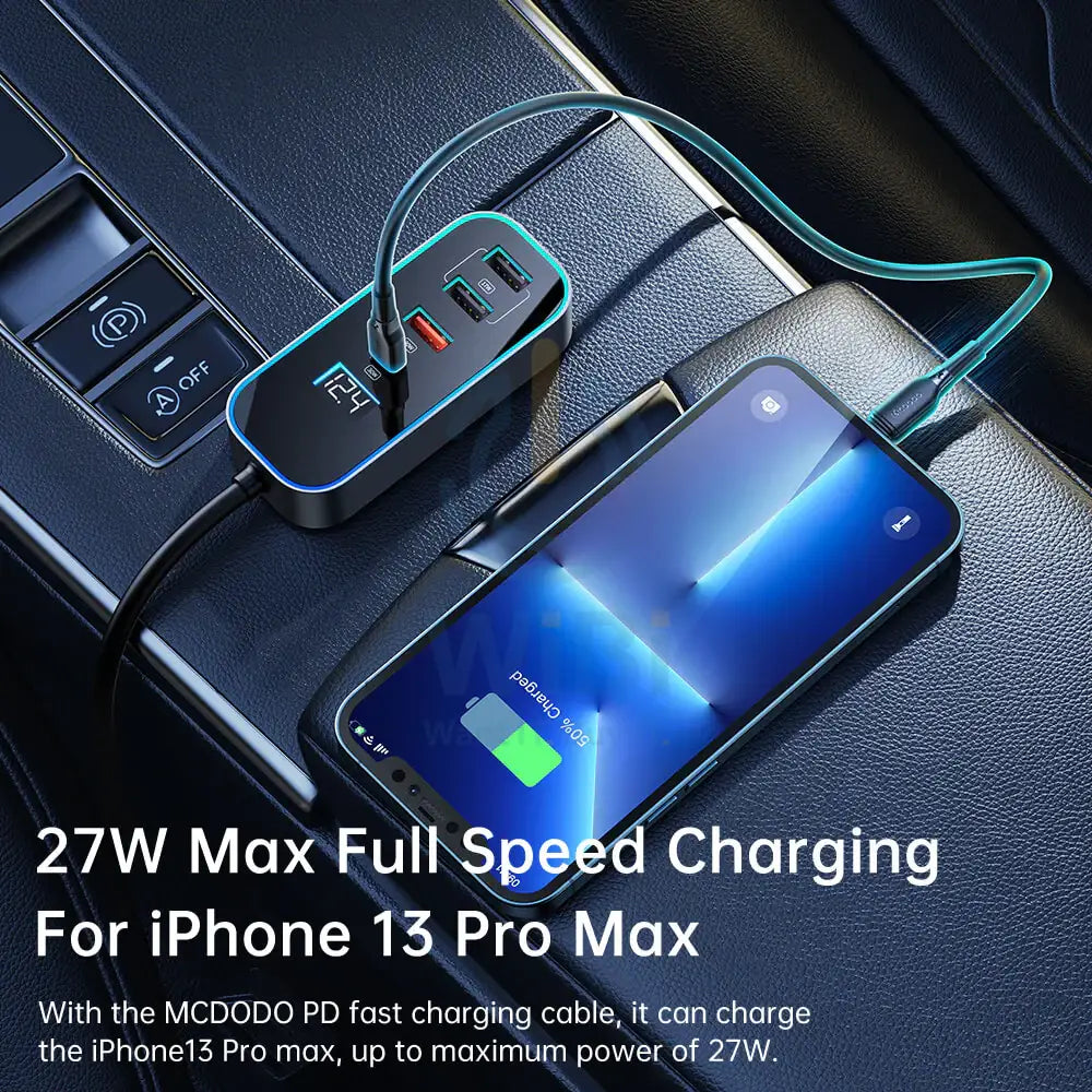 Mcdodo Digital Display Car Charger 5 Ports 107W CC-1900 Accessories > Power Adapters