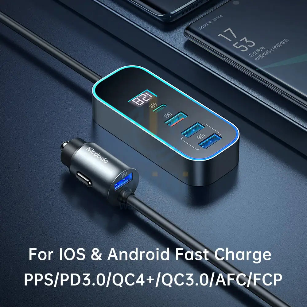 Mcdodo Digital Display Car Charger 5 Ports 107W CC-1900 Accessories > Power Adapters