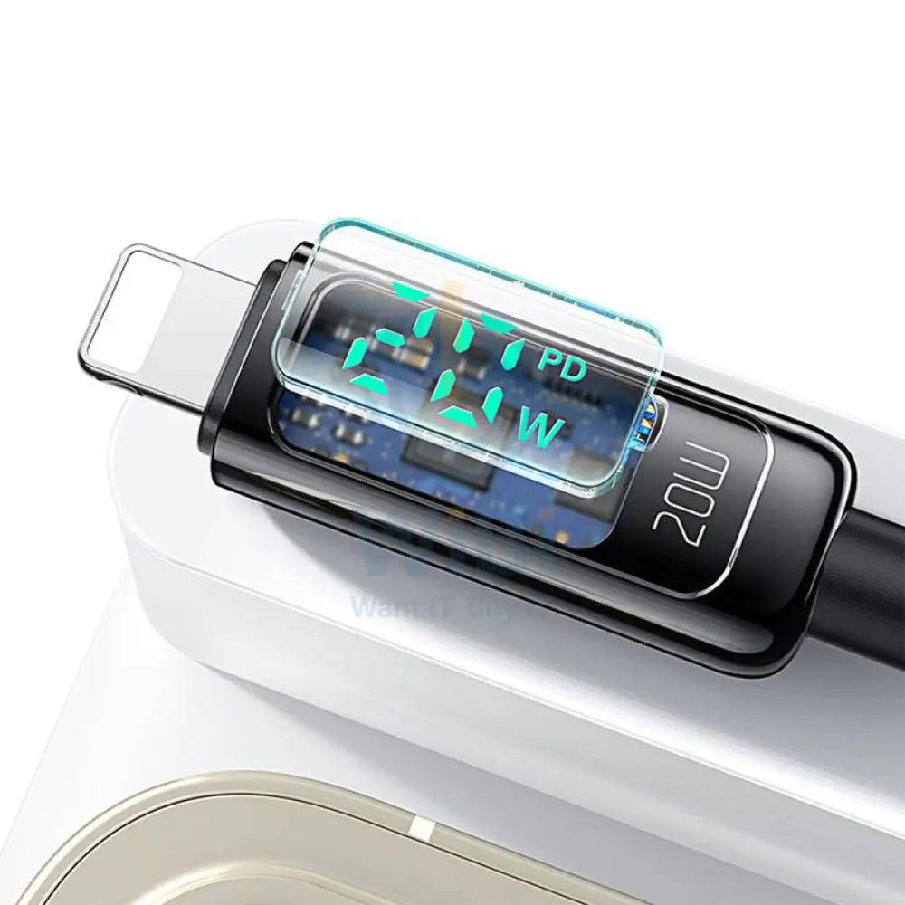 Mcdodo Digital Display Pro USB-C to Lightning Fast Charging Cable - 1.2m / 20W / Black