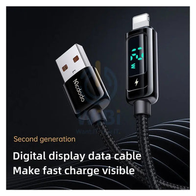 Mcdodo Digital Pro Fast Charge Data Cable - 1.2 Meters / Lightning / Black