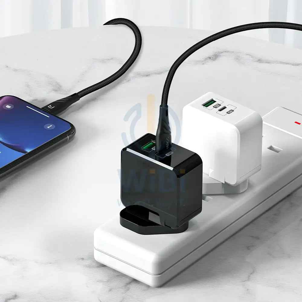 Mcdodo Dual USB Wall Charger With Type-C To Lightning Cable - 30W / Black Accessories > Power Adapters