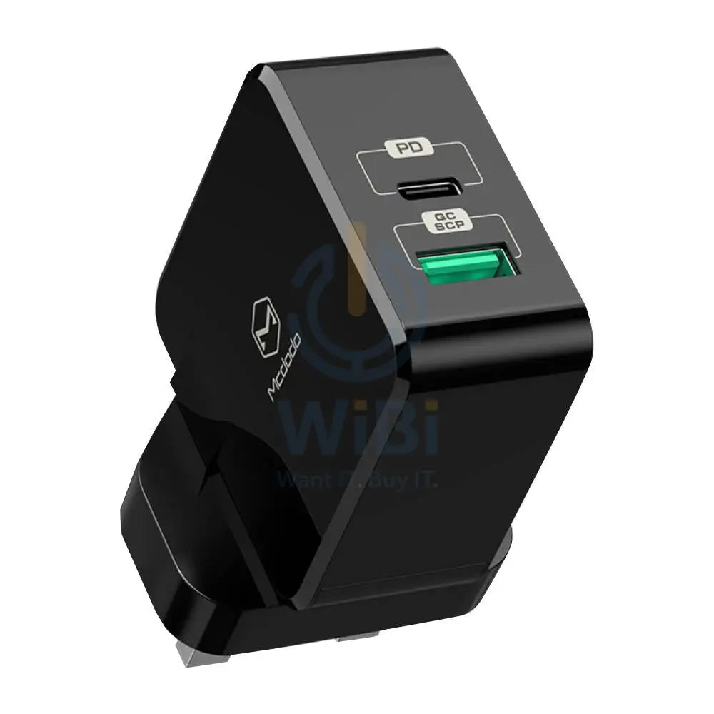 Mcdodo Dual USB Wall Charger With Type-C To Lightning Cable - 30W / Black Accessories > Power Adapters