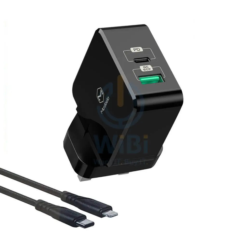 Mcdodo Dual USB Wall Charger With Type-C To Lightning Cable - 30W / Black Accessories > Power Adapters