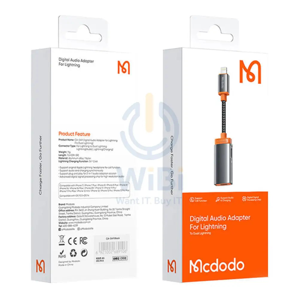 Mcdodo Lightning Adapter for 2x Lightning Oryx CA-0490 Accessories > Cables & Converters > Offer Zone