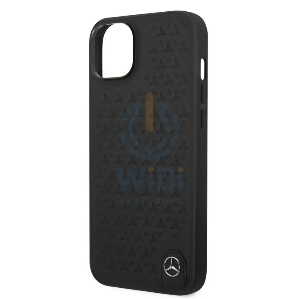 Mercedes-Benz iPhone 14 Plus Genuine Leather Case With Star Pattern - Black Accessories > Mobiles & Tablets > Mobiles