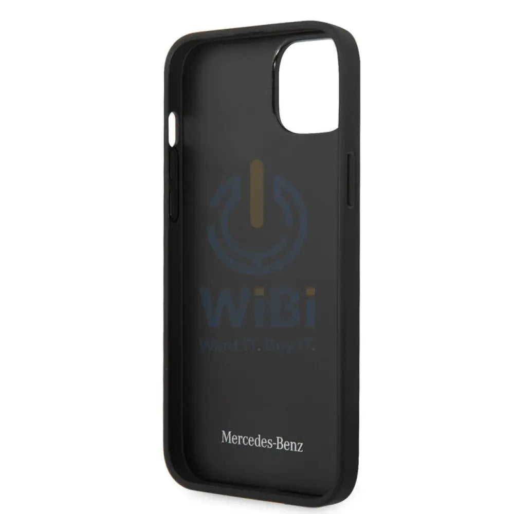 Mercedes-Benz iPhone 14 Plus Genuine Leather Case With Star Pattern - Black Accessories > Mobiles & Tablets > Mobiles