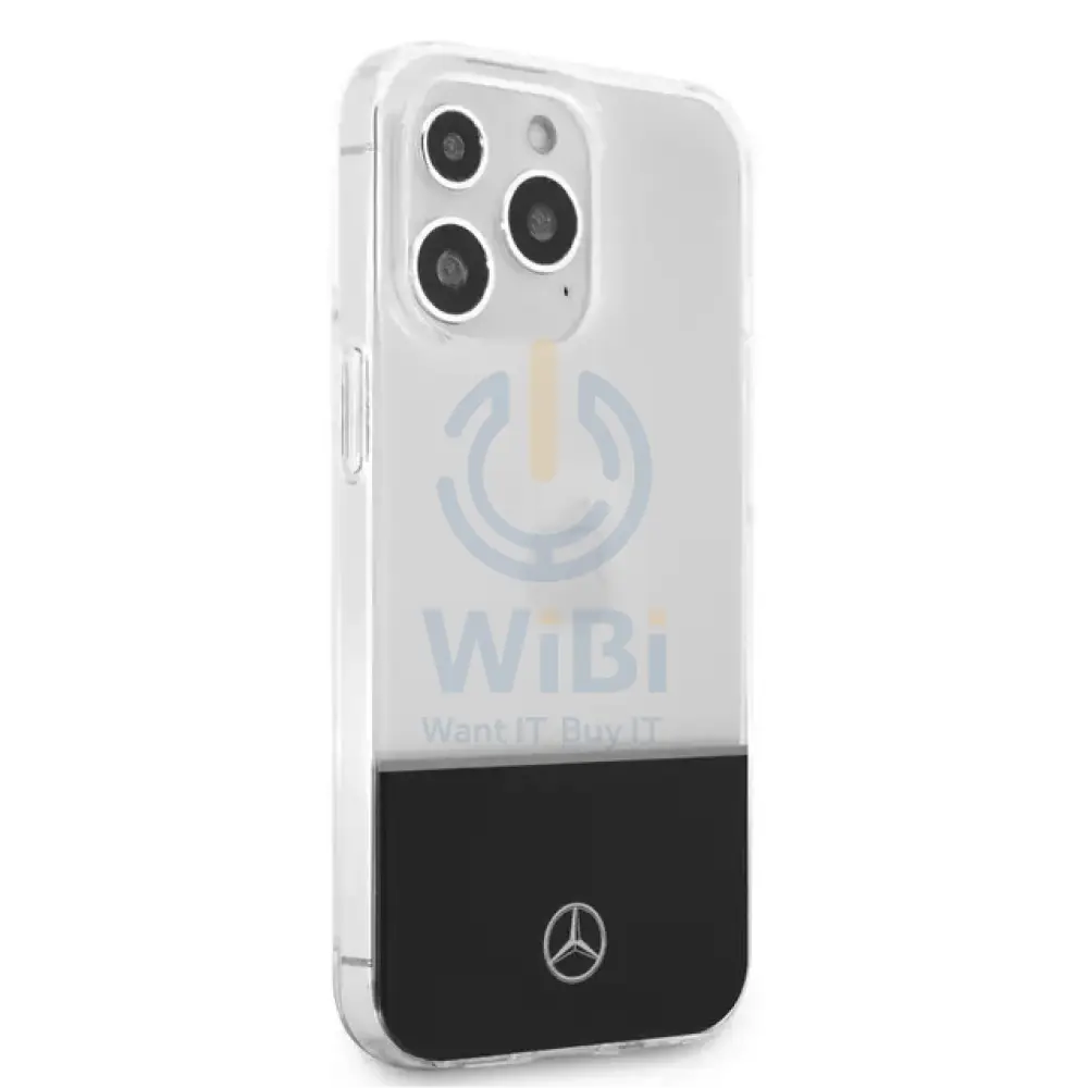 Mercedes-Benz iPhone 14 Pro PC/TPU Case with Silver Electroplated Middle Line - Transparent Accessories > Mobiles &