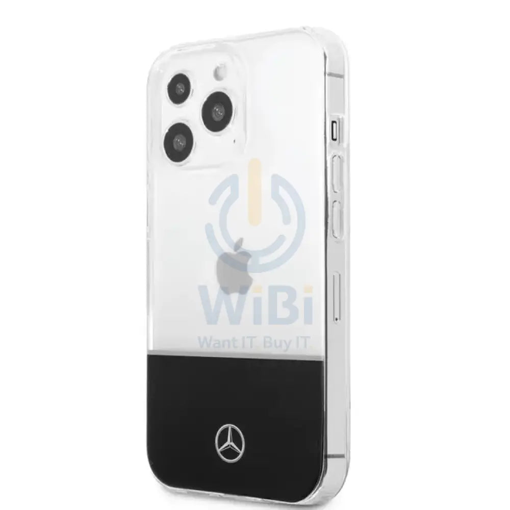 Mercedes-Benz iPhone 14 Pro PC/TPU Case with Silver Electroplated Middle Line - Transparent Accessories > Mobiles &
