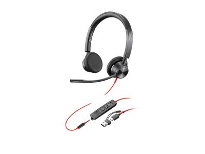 إتش بي إتش بي Blackwire 3325 سماعة رأس ستيريو معتمد مايكروسوفت مزودةيو اس بي- محول 3.5 مم / يو اس بي