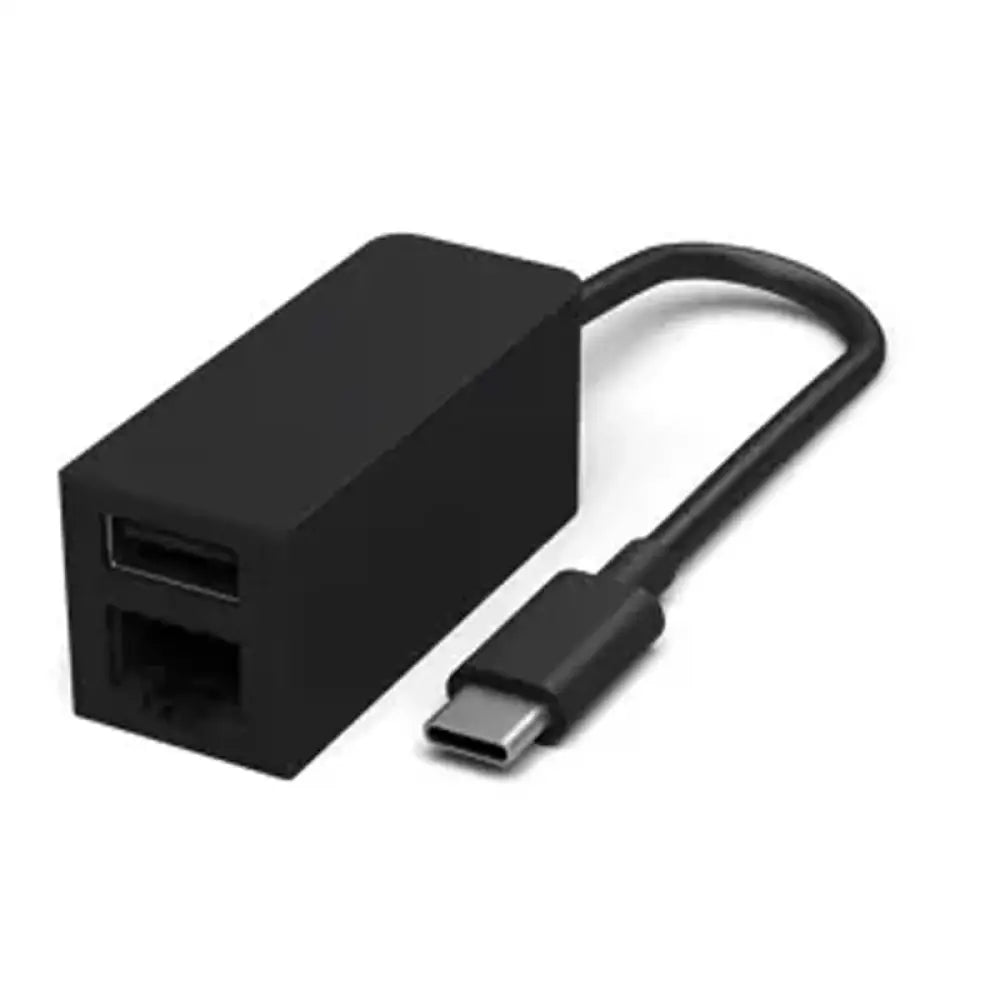 Microsoft Surface USB-C to Ethernet and USB 3.0 Adapter - USB-C / Ethernet / USB 3.0 - Black Networking Products > USB