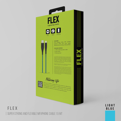GOUI FLEX 8 PIN USB Cable - USB-A / Lightning / 1.5 Meter / Light Blue