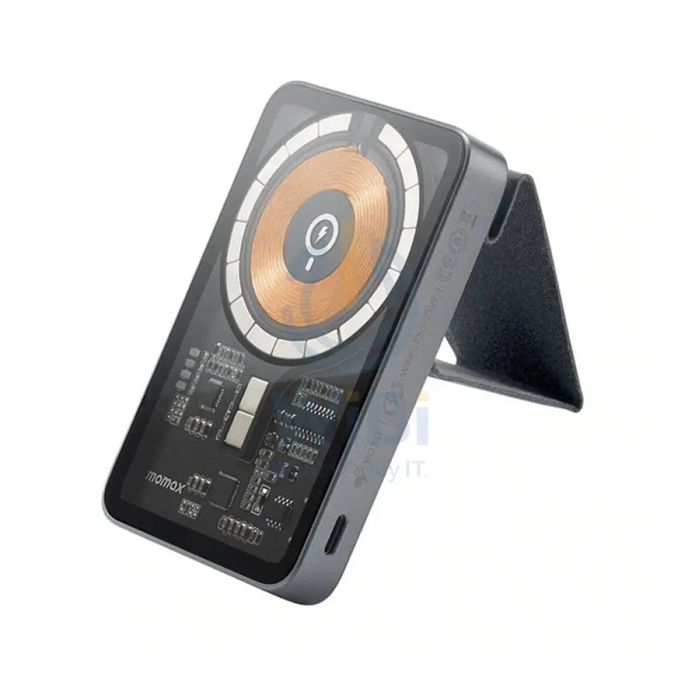 Momax Q.Mag Power 8 5000mAh Magnetic Wireless Battery Pack with Stand - 5000mAh / Grey Accessories > Power Bank