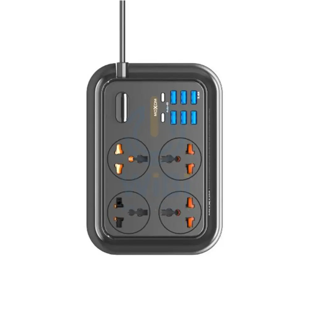 MOXOM 4 Anti-Static Power Socket - 4 Socket / USB-C / Black - Pack of 2 Accessories > Power > Power Protection > Surge