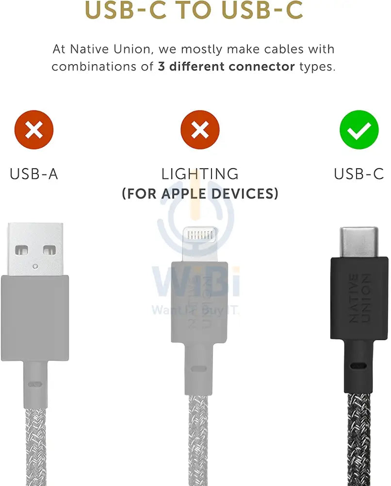 Native Union Belt Cable Type C-C 1.2M - Cosmos Accessories > Cables & Converters > Cables