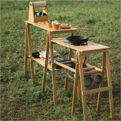 Naturehike Outdoor Camping Kitchen Cooking Table - Wood Outdoor & Travel > Tables