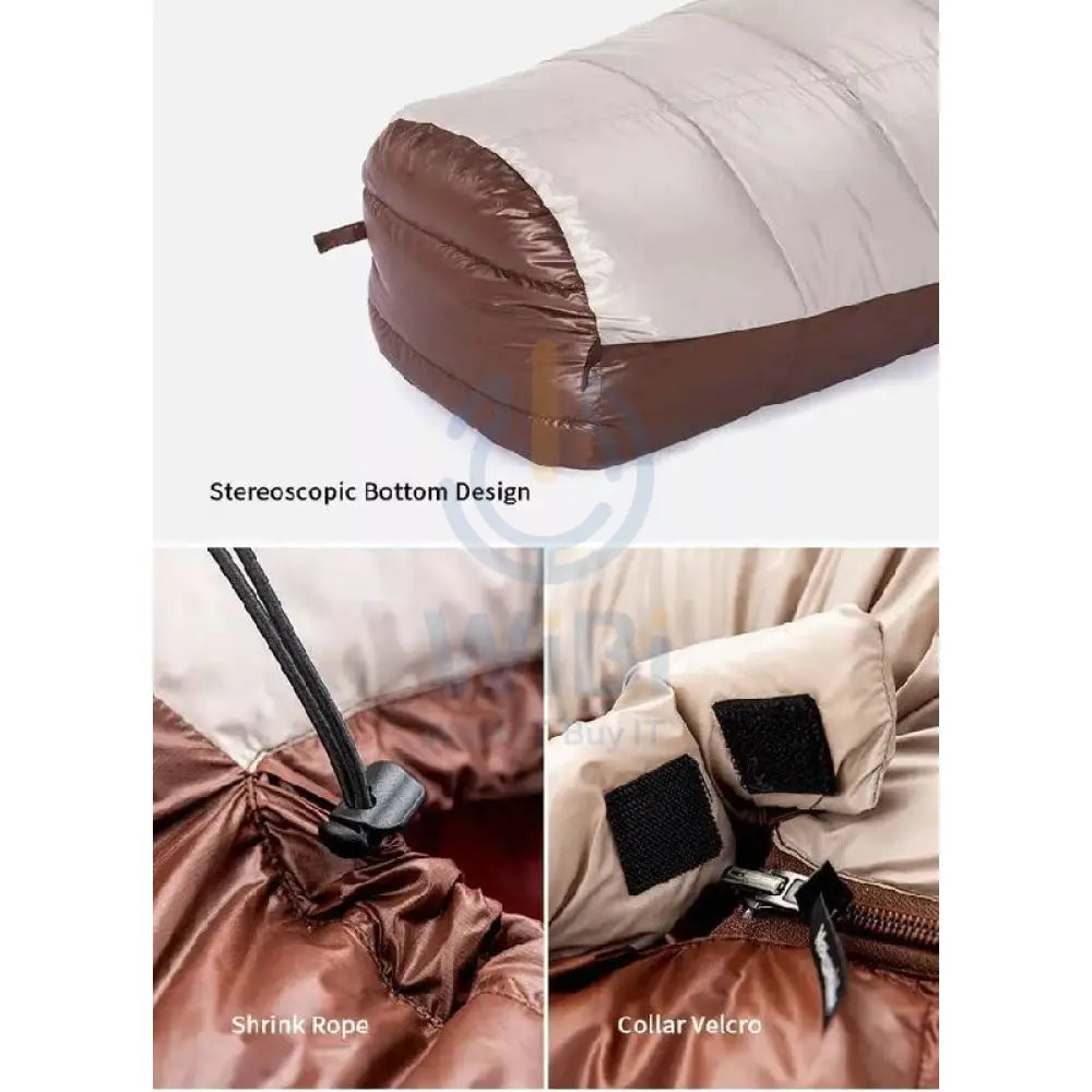 Naturehike (Snowbird) Mummy Duck Down Sleeping Bag - Medium / Smoke Brown Outdoor & Travel > Bags