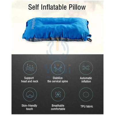 Naturehike Sponge automatic inflating pillow - Light Blue Outdoor & Travel > Pillows