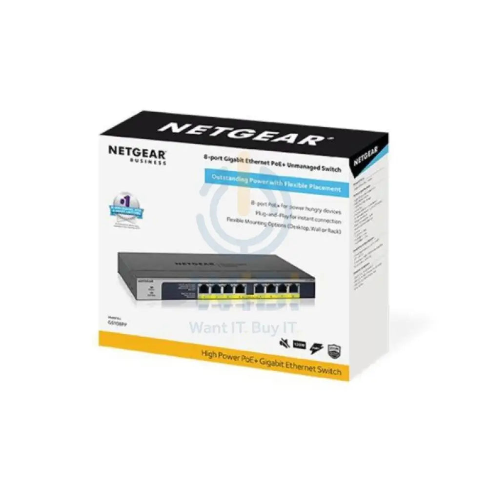 Netgear 8 Port Gigabit POE Desktop Switch Unmanaged Networking Products > Switches