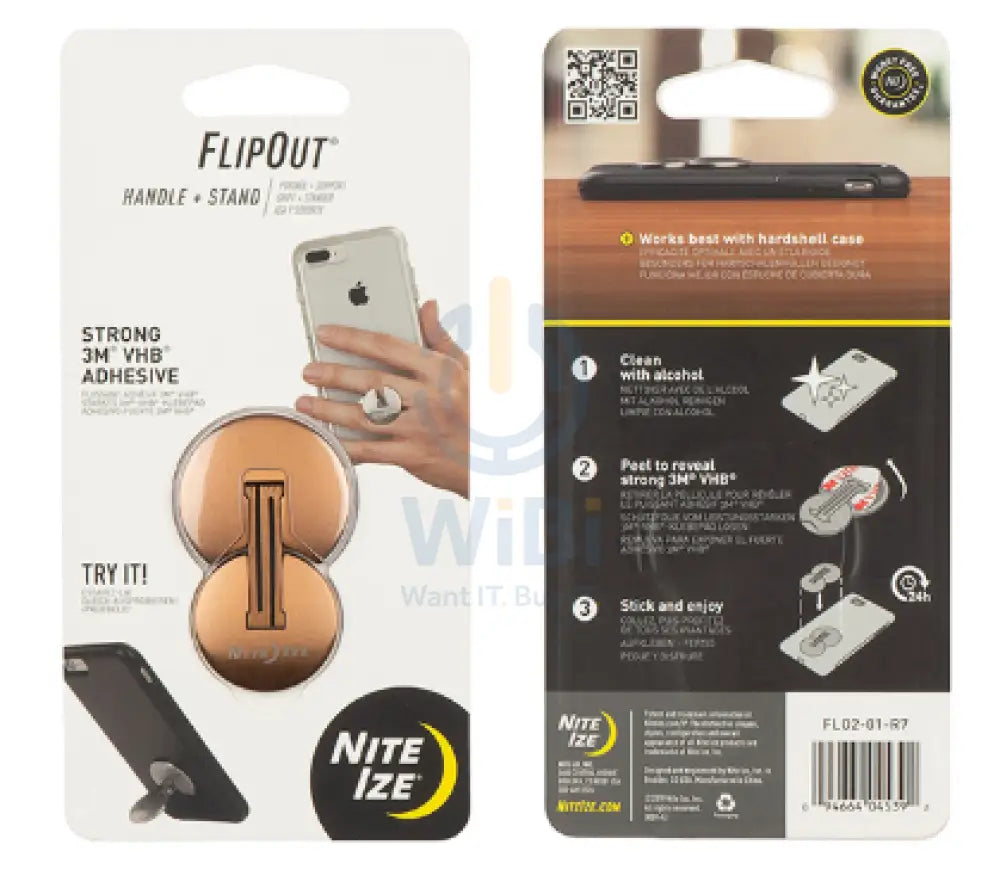 NiteIze FlipOut® Handle + Stand - Bronze Accessories > Mobiles & Tablets > Mobiles > Mobile Holder / Stands
