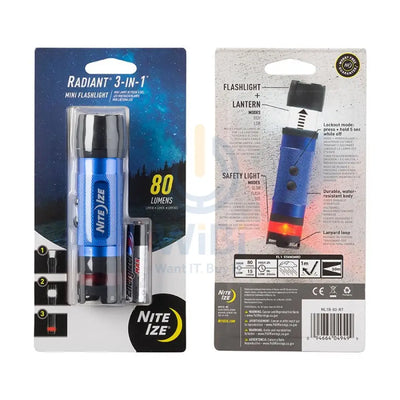 NiteIze Radiant 3-in-1 Mini Flashlight - Blue - Blue Accessories > Smart Devices