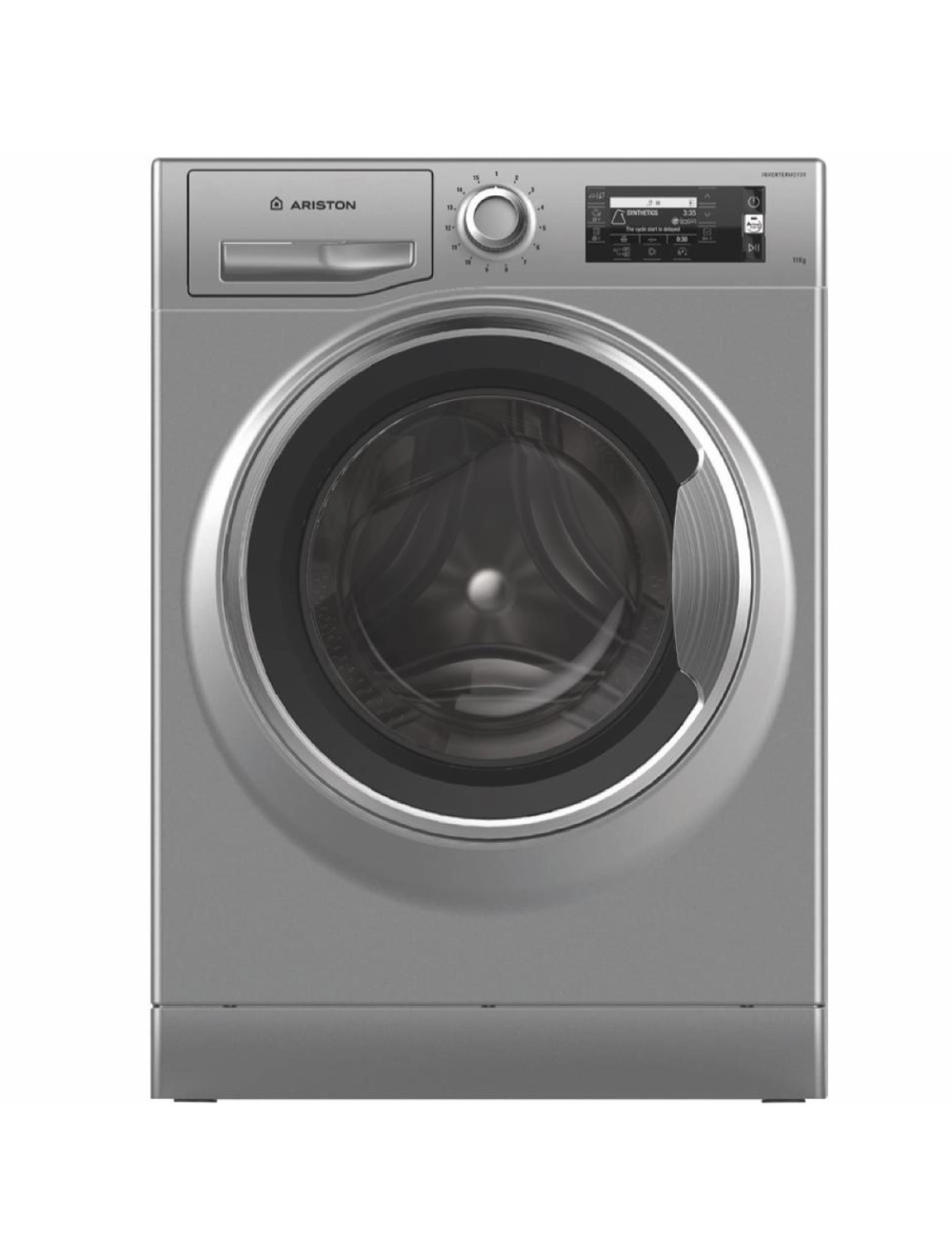 Ariston Washing Machine 11KG Natis (ACTIVE CARE), LCD, Inverter - Silver