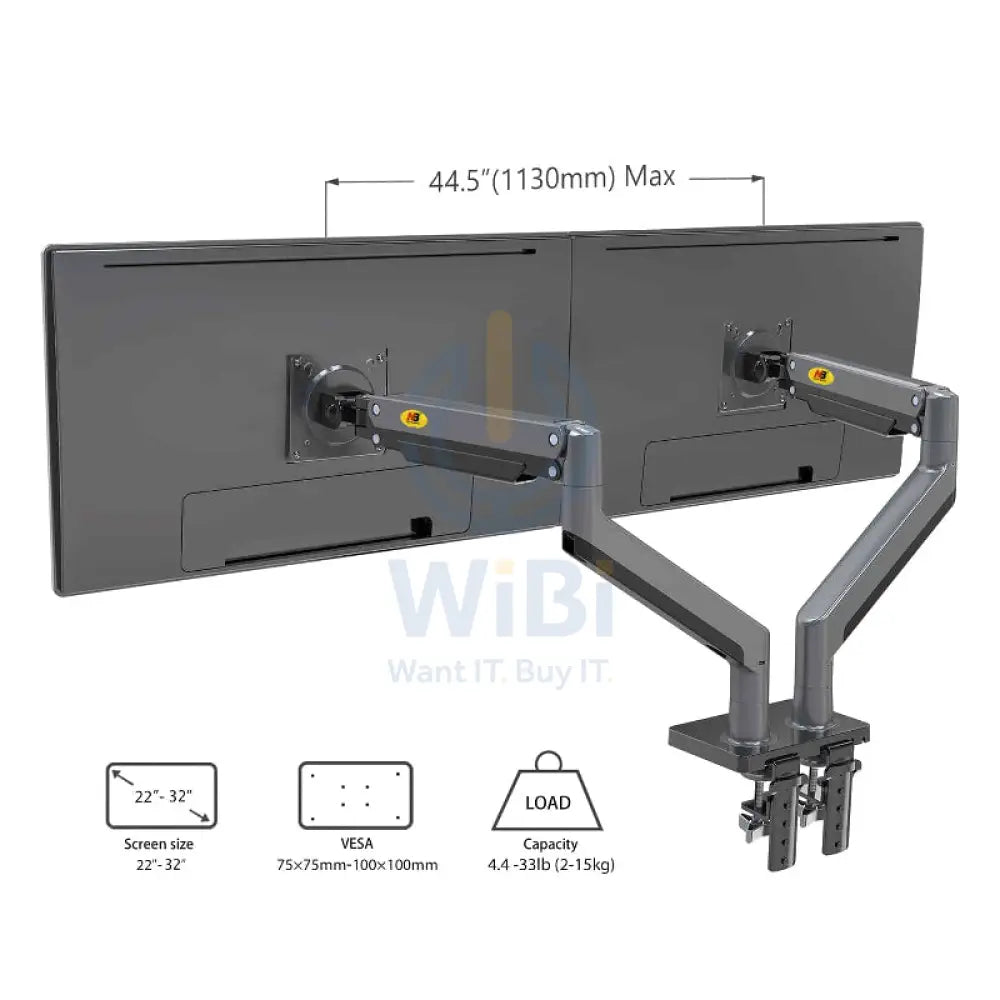 NORTH BAYOU G32 Ultra Wide Full Motion Swivel Dual Monitor - 22” – 32” screens Accessories > Other Accessories