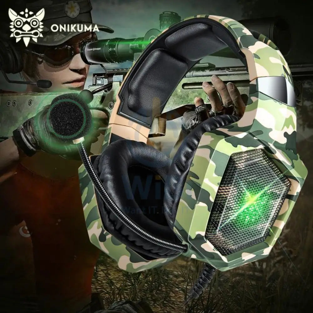 ONIKUMA K8 Gaming Headset ARMY With RGB Light Accessories > Audio > Headphones > Gaming Zone