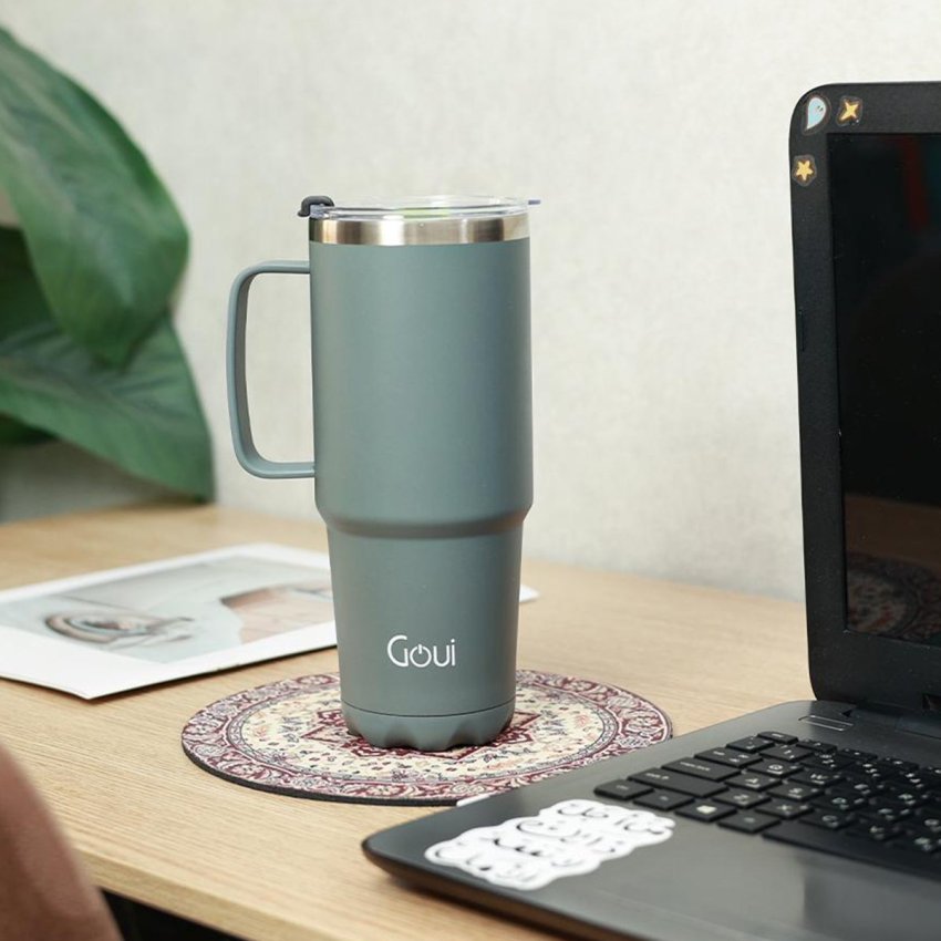 GOUI Tumbler Cup - 600ml / Steel Grey/Yellow