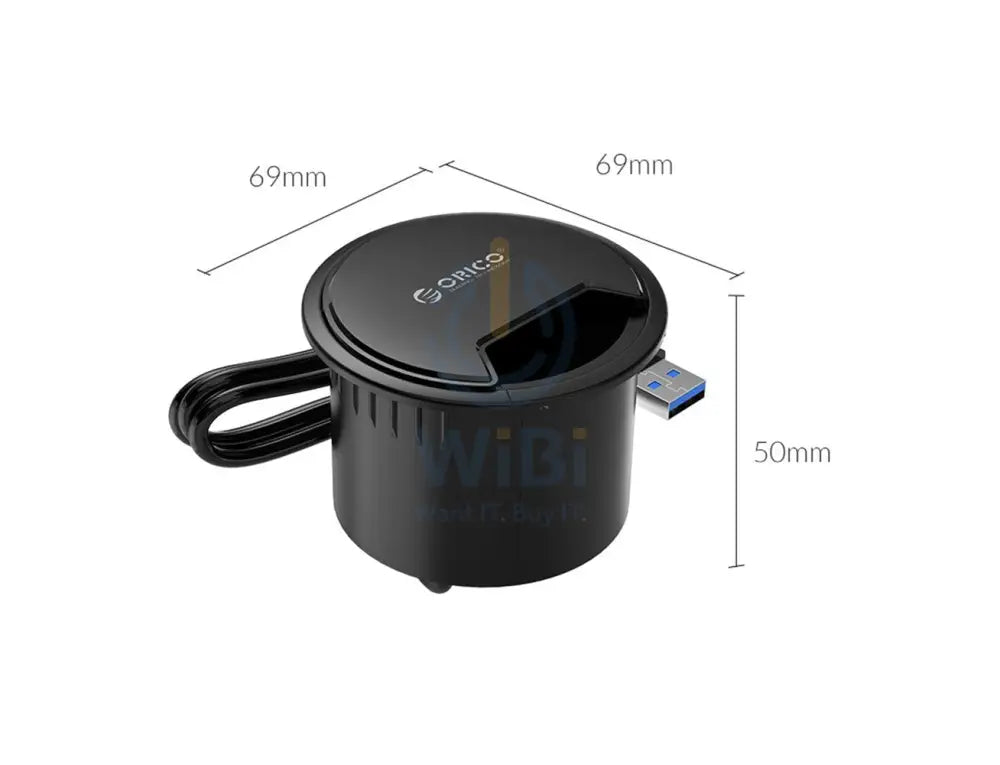 ORICO Desktop Power Grommet Multi-Function HUB - Black Accessories > Cables & Converters > Cables