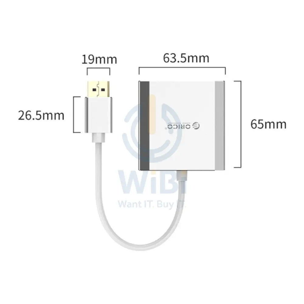 ORICO DP TO DUAL DP 4K - 15cm / Dispalyport / USB - Silver Accessories > Other Peripherals