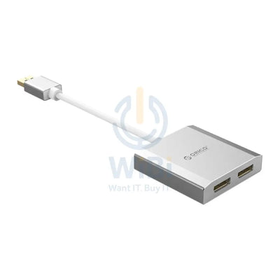 ORICO DP TO DUAL DP 4K - 15cm / Dispalyport / USB - Silver Accessories > Other Peripherals