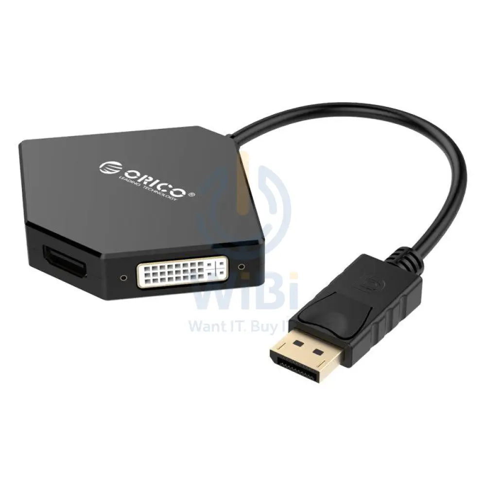 ORICO DPT-HDV3-BK Multifunction Display Converter - DisplayPort to HDMI+DVI+VGA Adapter