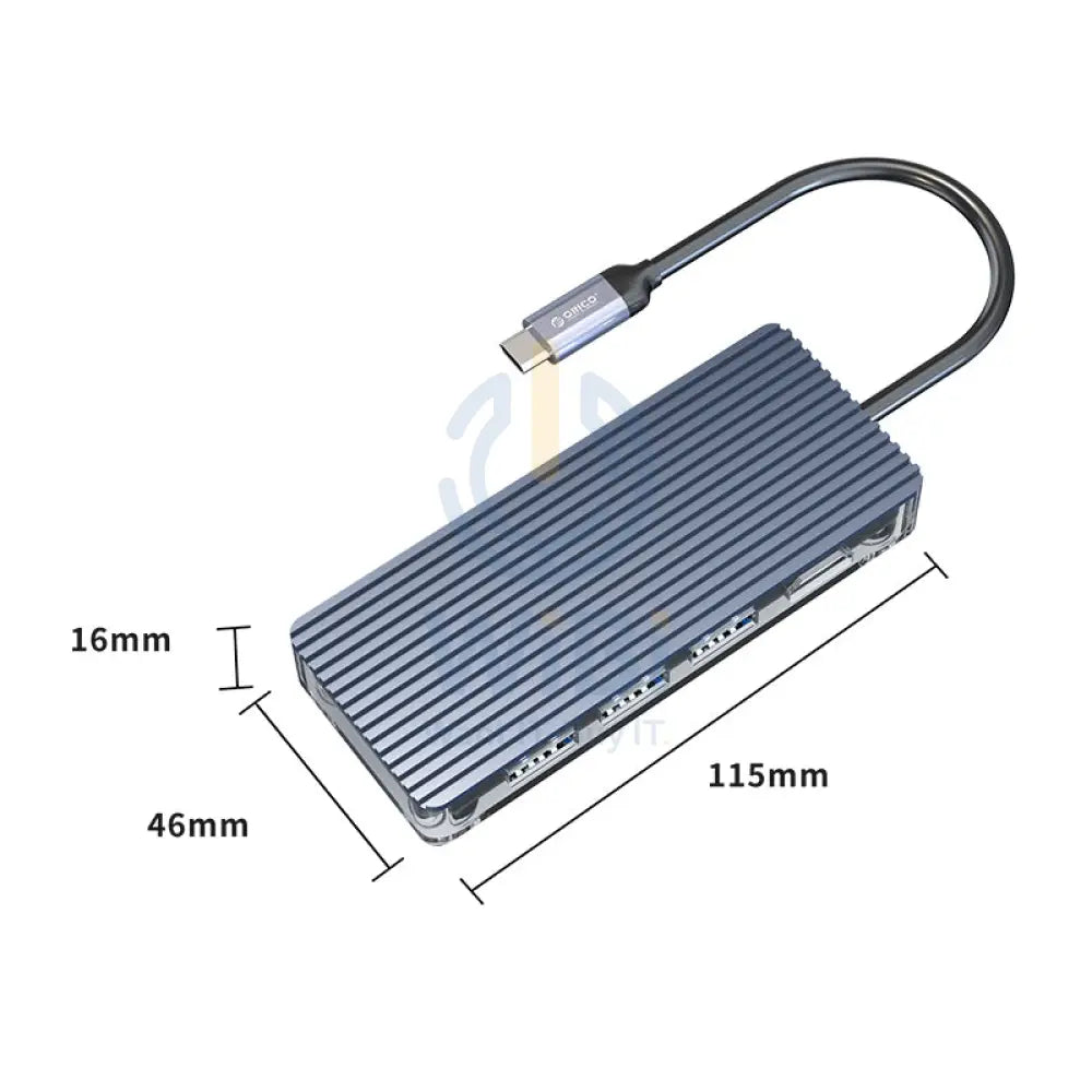 ORICO Type-C 6-in-1 Transparent Hub Accessories > USB Hub