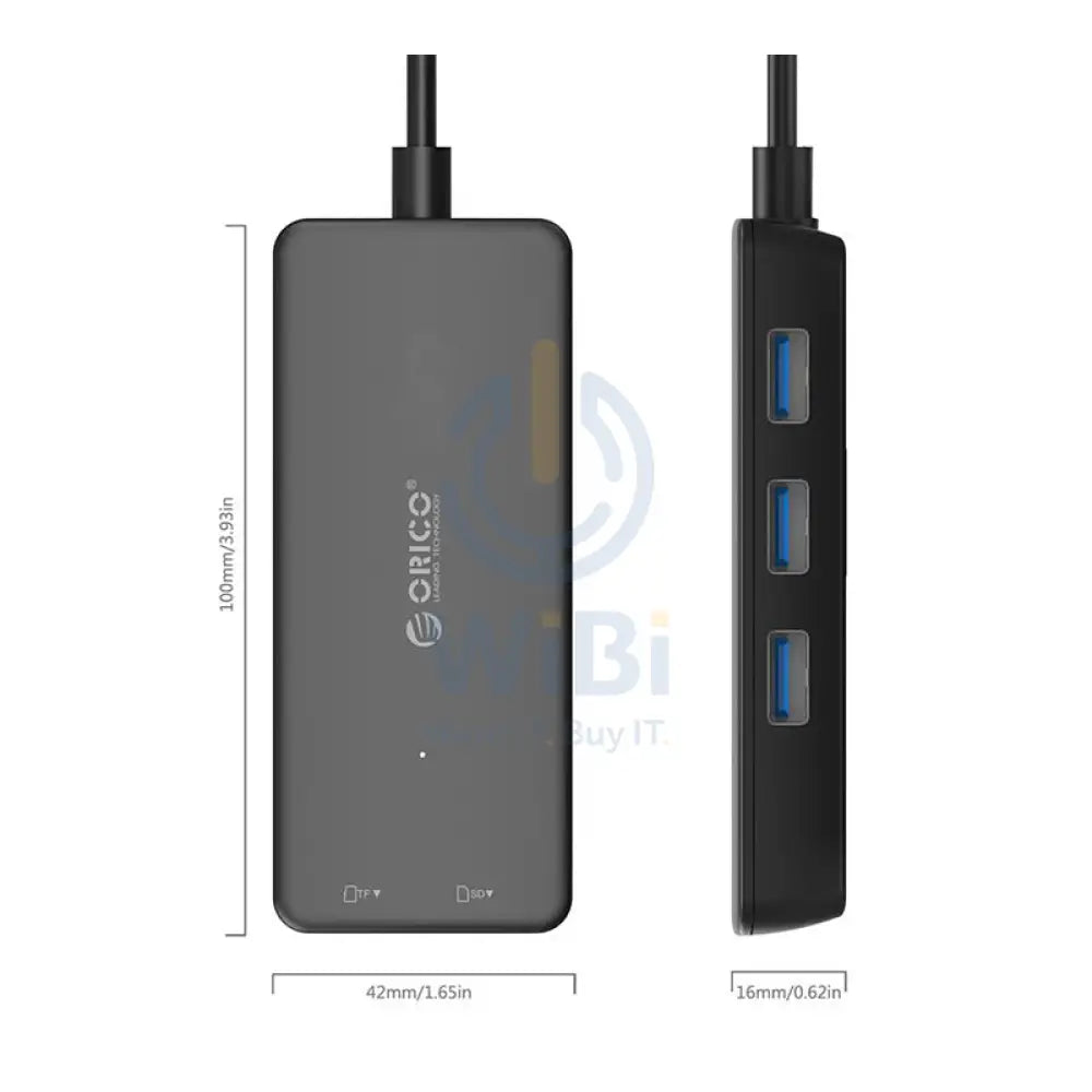 ORICO USB HUB - USB3.0 3-Port / Card Reader / Black Accessories > USB Hub