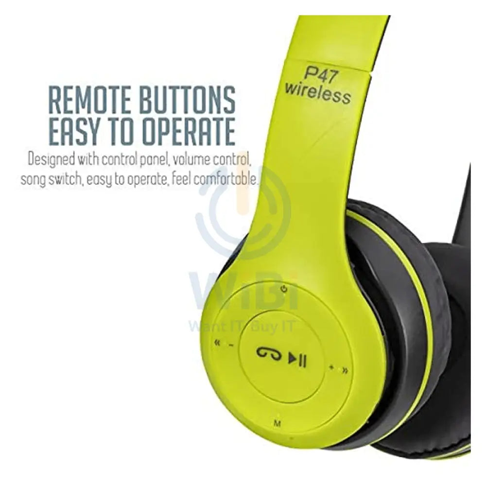P47 Wireless Headphone - Bluetooth 4.2 / Wireless / Green - Bundle Offer Accessories > Audio > Headphones