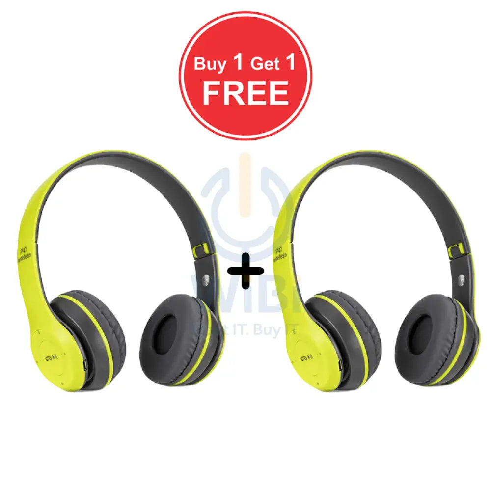 P47 Wireless Headphone - Bluetooth 4.2 / Wireless / Green - Bundle Offer Accessories > Audio > Headphones