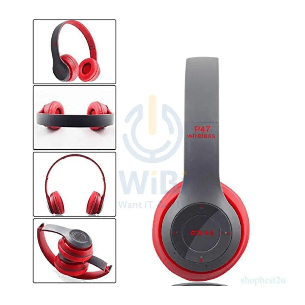 P47 Wireless Headphone - Bluetooth 4.2 / Wireless / Red - 2’s Day Treats Accessories > Audio > Headphones