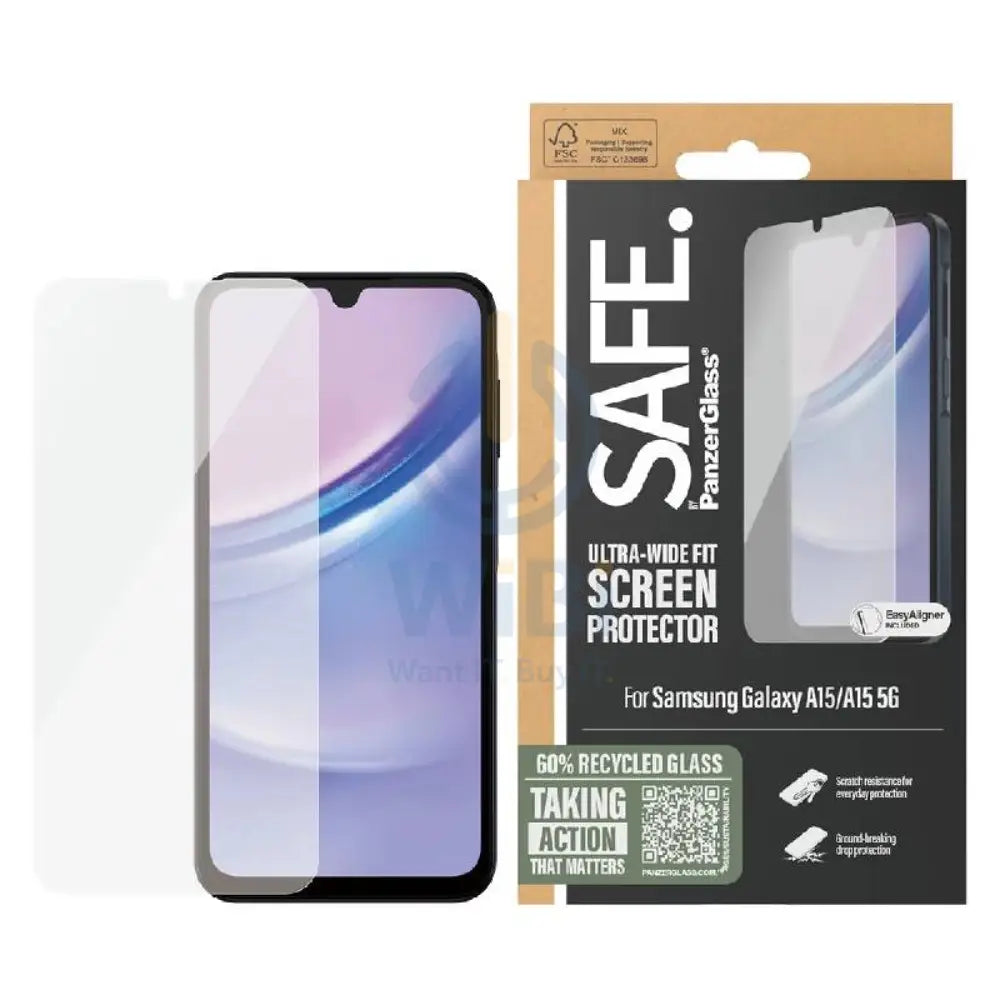 PanzerGlass Ultra-Wide Fit Screen Protector - Samsung Galaxy A15 / Clear Accessories > Mobiles & Tablets > Mobiles >