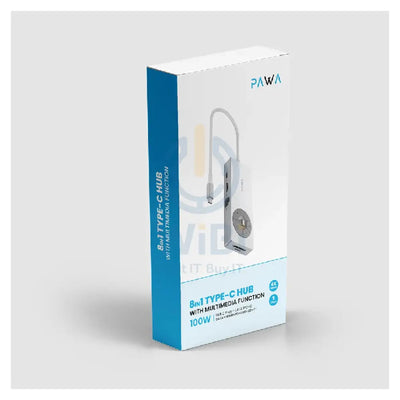 Pawa 8-in-1 USB-C HUB With With Multimedia Function - Grey Accessories > USB Hub