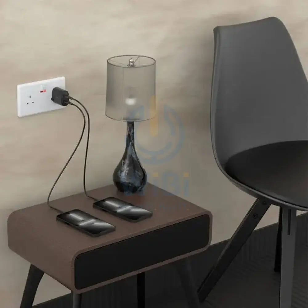 Pawa Solid Travel Charger Dual USB Port 2.4A With Micro Cable - Black Accessories > Cables & Converters