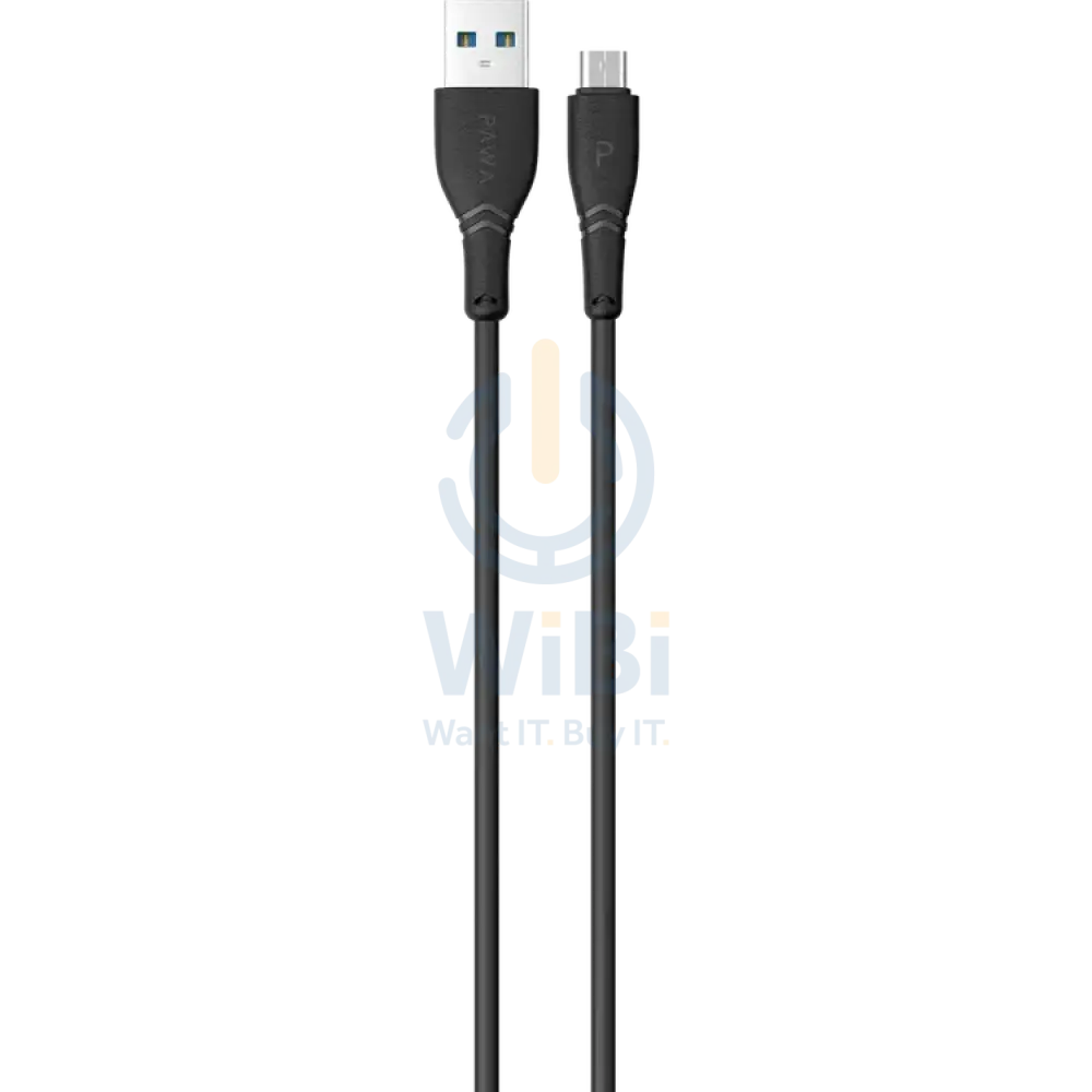 Pawa Solid Travel Charger Dual USB Port 2.4A With Micro Cable - Black Accessories > Cables & Converters