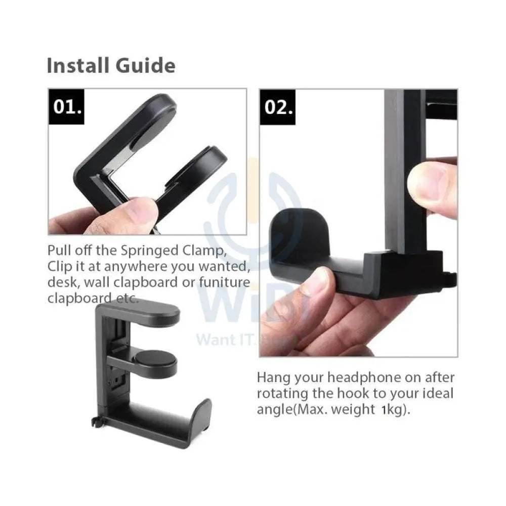 PC Gaming Headphone Holder - Black